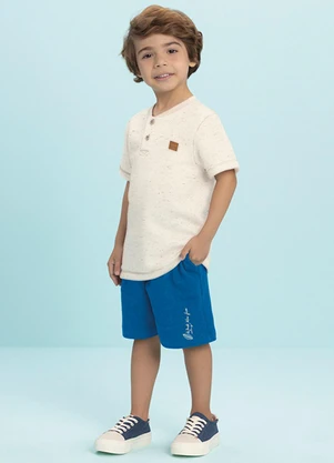 Ioluig - Conjunto Camiseta e Bermuda Alfaiataria Bege - IOLUIG