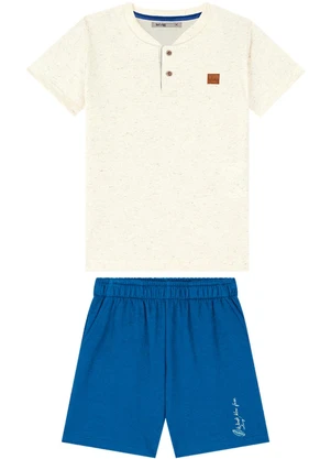 Ioluig - Conjunto Camiseta e Bermuda Alfaiataria Bege - IOLUIG