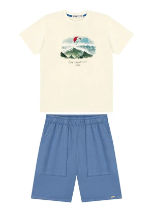 Ioluig - Conjunto Camiseta e Bermuda Alfaiataria Bege - IOLUIG