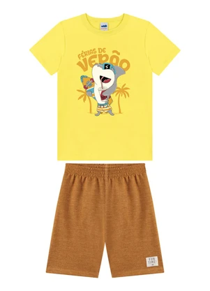 Marlan - Conjunto Camiseta e Bermuda Amarelo - MARLAN