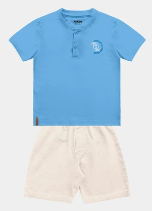 Fakini Kids - Conjunto Camiseta e Bermuda Azul - FAKINI KIDS