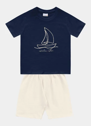 Fakini Kids - Conjunto Camiseta e Bermuda Azul - FAKINI KIDS