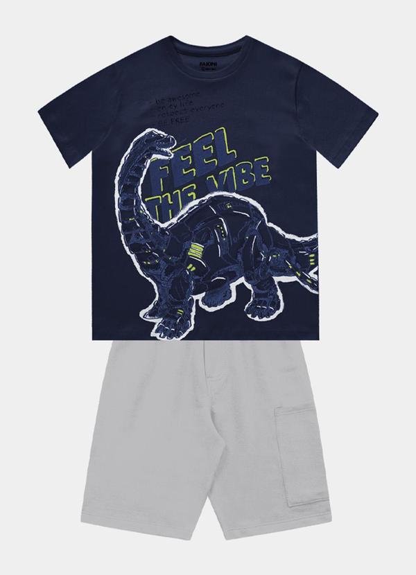 Fakini Kids - Conjunto Camiseta e Bermuda Azul