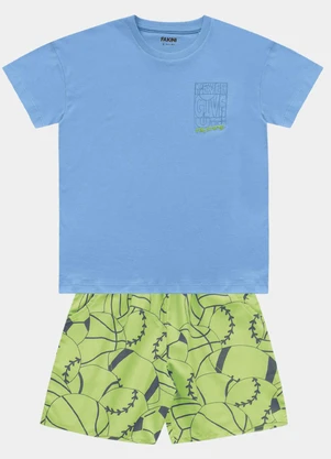 Fakini Kids - Conjunto Camiseta e Bermuda Azul - FAKINI KIDS