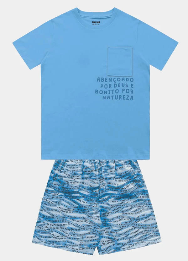 Fakini Kids - Conjunto Camiseta e Bermuda Azul