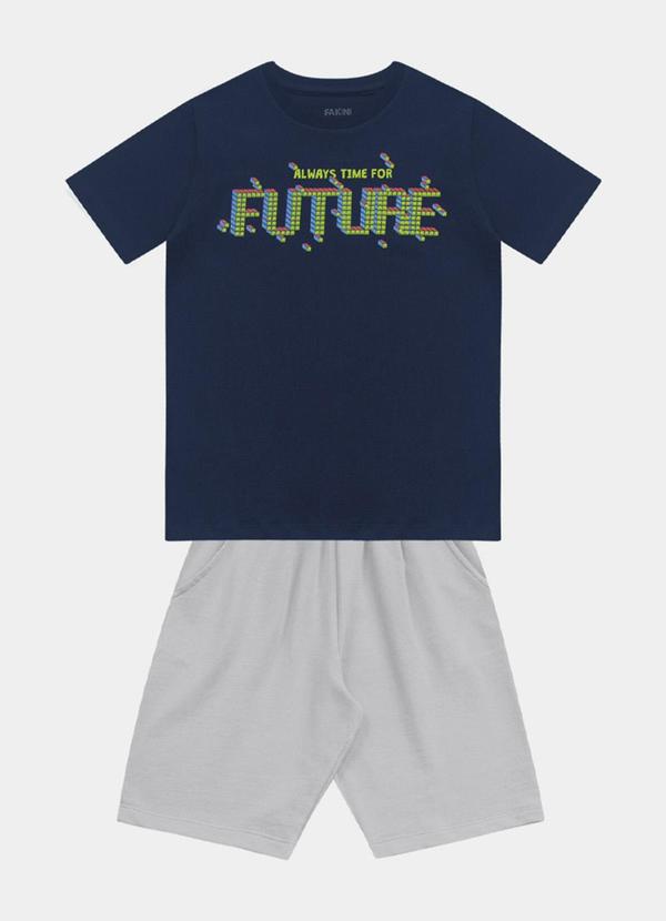 Fakini Kids - Conjunto Camiseta e Bermuda Azul