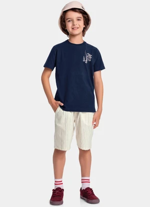 Fakini Kids - Conjunto Camiseta e Bermuda Azul - FAKINI KIDS