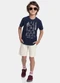 Fakini Kids - Conjunto Camiseta e Bermuda Bege - variação: Azul