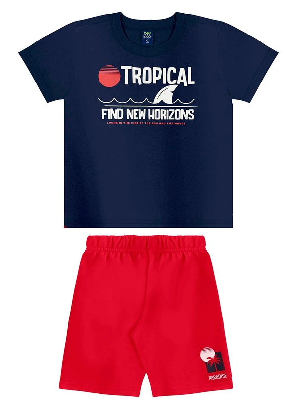 Bee Loop - Conjunto Camiseta e Bermuda Azul 2
