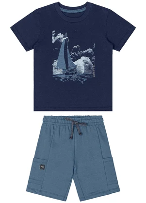 Quimby - Conjunto Camiseta e Bermuda Azul - QUIMBY