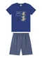 Marlan - Conjunto Camiseta e Bermuda Cinza - variação: Azul