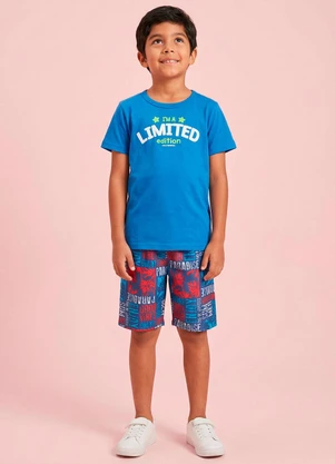 Fakini Kids - Conjunto Camiseta e Bermuda Azul - FAKINI KIDS