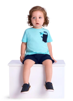 Ddk - Conjunto Camiseta e Bermuda Azul - DDK