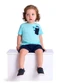 Ddk - Conjunto Camiseta Estampa Leão e Bermuda Verde - variação: Azul
