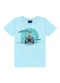 Ddk - Conjunto Camiseta Estampa Leão e Bermuda Verde - variação: Azul