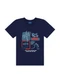 Ddk - Conjunto Camiseta Estampa Wheels e Bermuda Bege - variação: Azul