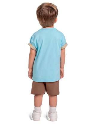 Fakini Kids - Conjunto Camiseta e Bermuda Azul - FAKINI KIDS