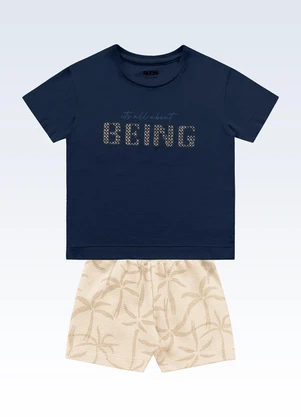 Fakini Kids - Conjunto Camiseta e Bermuda Azul - FAKINI KIDS