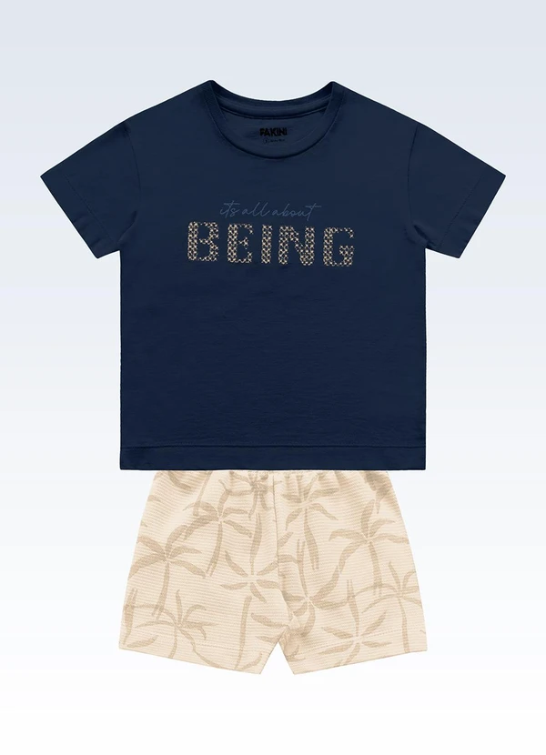 Fakini Kids - Conjunto Camiseta e Bermuda Azul