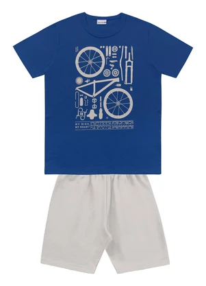 Fakini Kids - Conjunto Camiseta e Bermuda Azul - FAKINI KIDS