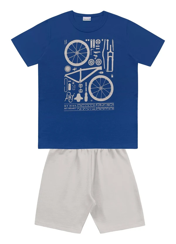 Fakini Kids - Conjunto Camiseta e Bermuda Azul