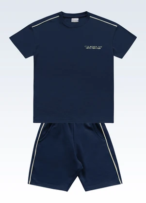 Fakini Kids - Conjunto Camiseta e Bermuda Azul - FAKINI KIDS