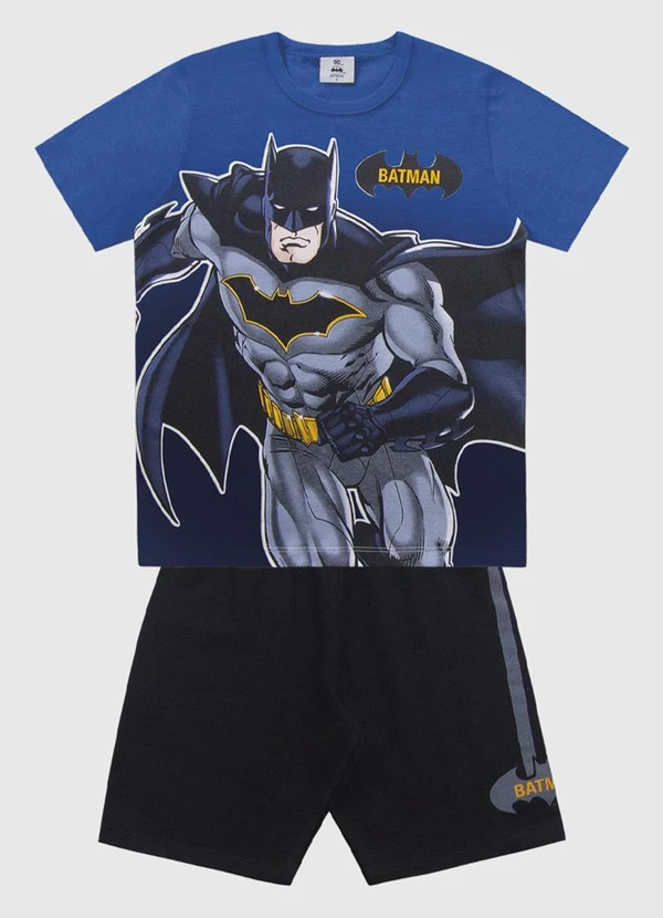 Fakini Kids - Conjunto Camiseta e Bermuda Batman Azul