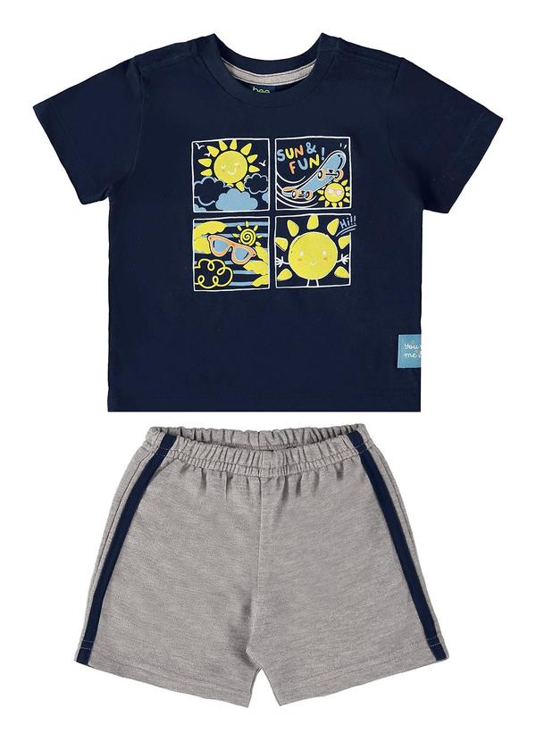 Bee Loop - Conjunto Camiseta e Bermuda Bebê Azul