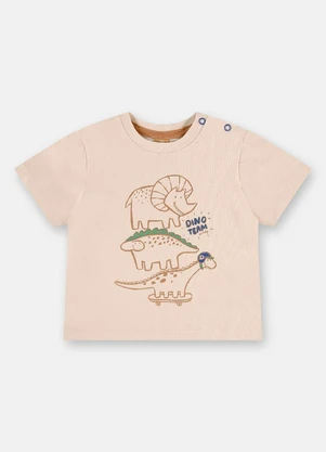 Up Baby - Conjunto Camiseta e Bermuda Bebê Bege - UP BABY