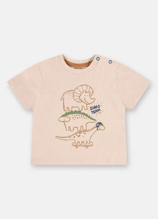 Up Baby - Conjunto Camiseta e Bermuda Bebê Bege 2