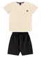Bee Loop - Conjunto Camiseta e Bermuda Branco - variação: Bege