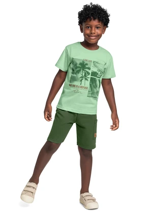 Conjunto Camiseta e Bermuda Bee Loop Verde - BEE LOOP