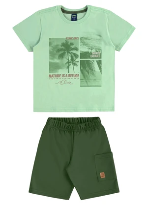 Conjunto Camiseta e Bermuda Bee Loop Verde - BEE LOOP