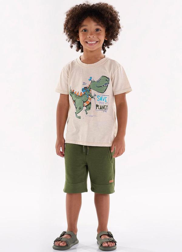 Up Baby - Conjunto Camiseta e Bermuda Bege
