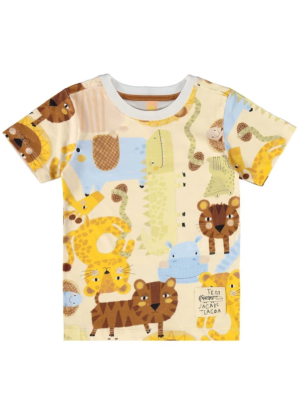 Três e Já - Conjunto Camiseta e Bermuda Bege 4