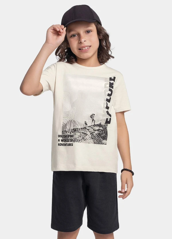 Fakini Kids - Conjunto Camiseta e Bermuda Bege 2