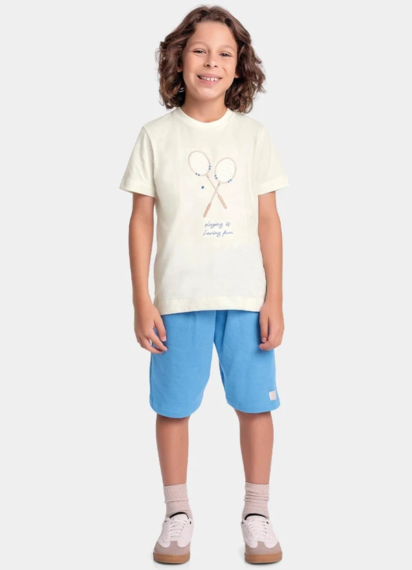 Fakini Kids - Conjunto Camiseta e Bermuda Bege 2
