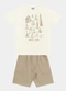 Fakini Kids - Conjunto Camiseta e Bermuda Bege - variação: Bege
