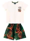 Bee Loop - Conjunto Camiseta e Bermuda Marrom - variação: Bege
