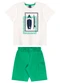 Bee Loop - Conjunto Camiseta e Bermuda Verde - variação: Bege