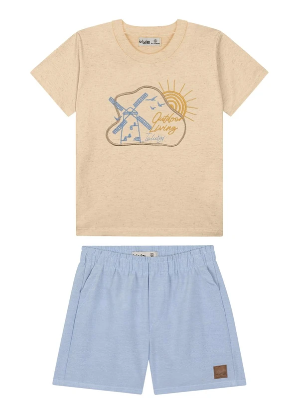 Ioluig - Conjunto Camiseta e Bermuda Bege 3
