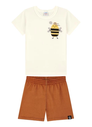 Marlan - Conjunto Camiseta e Bermuda Bege - MARLAN