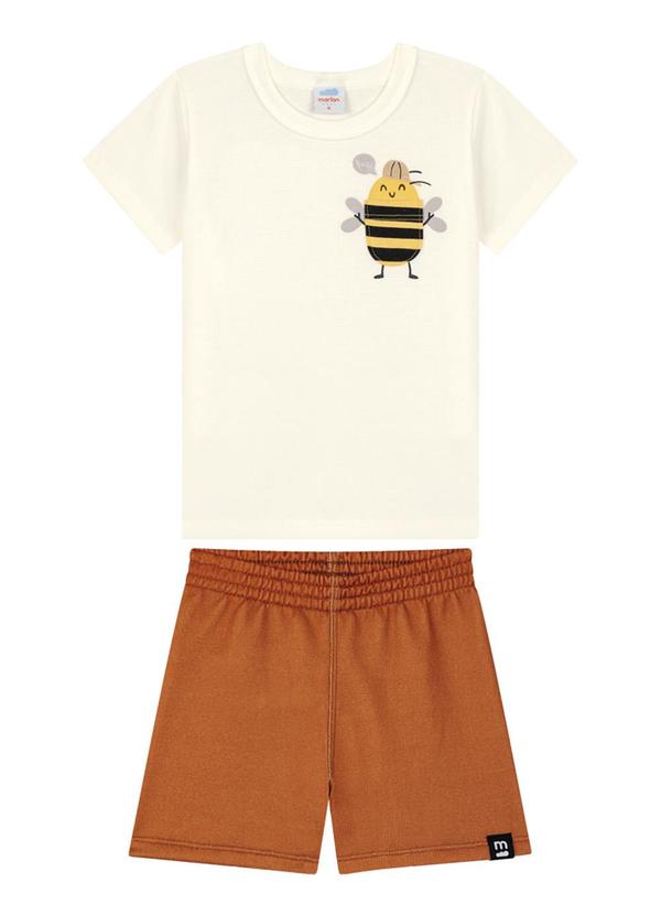 Marlan - Conjunto Camiseta e Bermuda Bege
