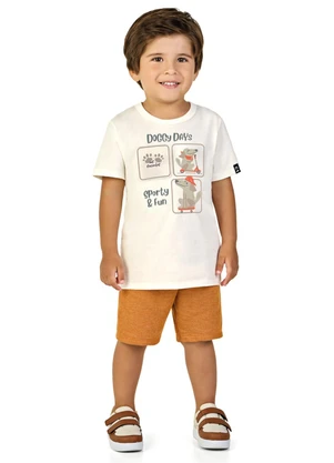 Marlan - Conjunto Camiseta e Bermuda Bege - MARLAN