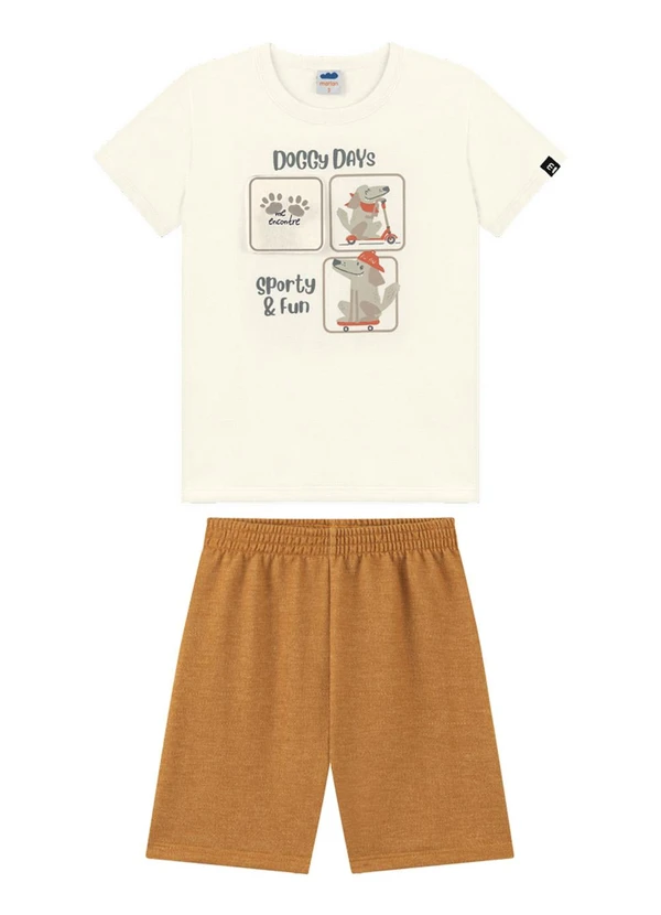 Marlan - Conjunto Camiseta e Bermuda Bege 2