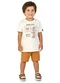 Marlan - Conjunto Camiseta e Bermuda Cinza - variação: Bege
