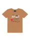 Ddk - Conjunto Camiseta e Bermuda Dino Vermelho - variação: Bege