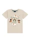 Ddk - Conjunto Camiseta e Bermuda Dino Vermelho - variação: Bege