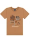 Ddk - Conjunto Camiseta Estampa Wheels e Bermuda Bege - variação: Bege