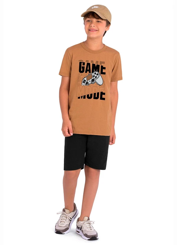 Ddk - Conjunto Camiseta e Bermuda Bege